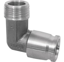 Winkelstück aus Metall mit Gewinde und Anschlussmuffe