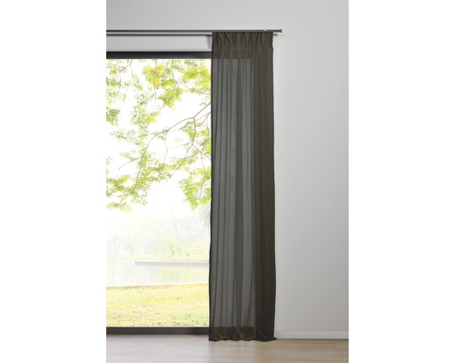Rideau avec ruban de rideau pure gris 135x245 cm