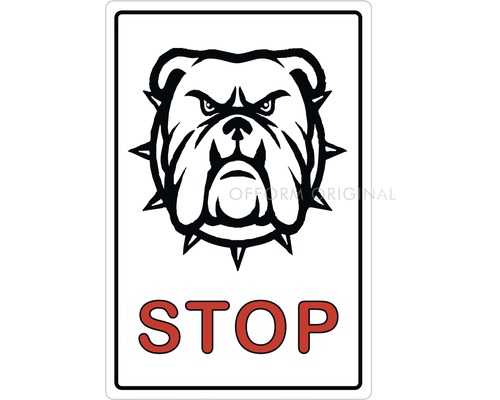 Schild mit Vorsicht Hund Symbol
