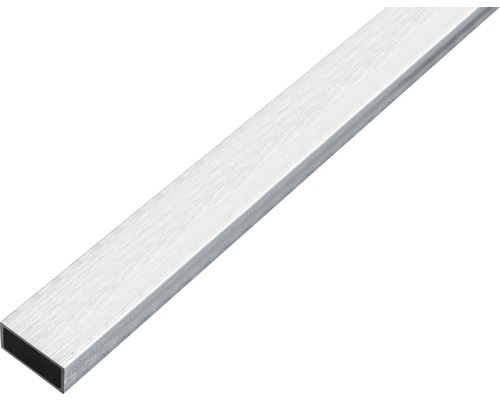 Tube rectangulaire alu design acier inoxydable clair, 20x10x1 mm, 1 m