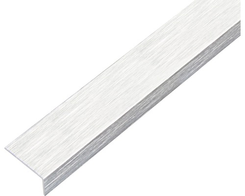 Profilé d'angle alu design acier inoxydable clair autocollant 30x15x1,5 mm, 1 m