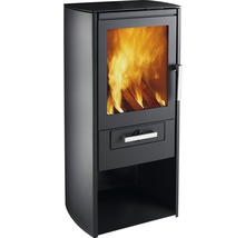 Kaminofen mit Holzfeuer und Schublade