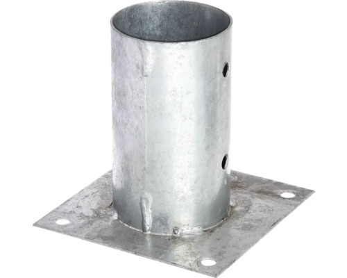 Douille vissée pour poteaux en bois ronds Ø 81 mm galvanisée à chaud 1 pièce Support de poteau en acier à visser
