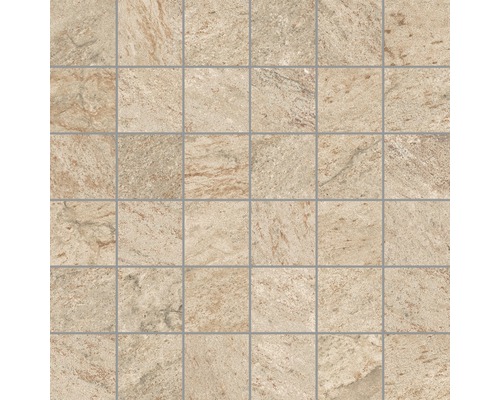 Mosaikfliese Quarzite Arena 30 x 30 x 0,93 cm Quadratische Mosaikfliese mit Steinoptik