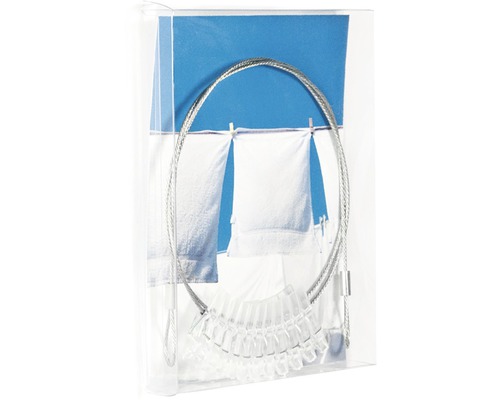 Filet de protection avec câble en acier et pièces en plastique transparent dans l''emballage