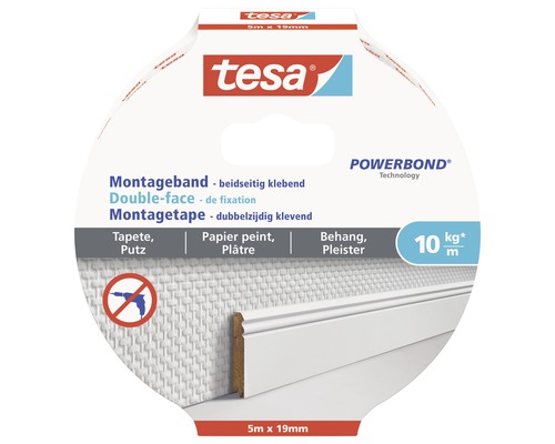Tesa ruban de montage double face, 5 m x 19 mm