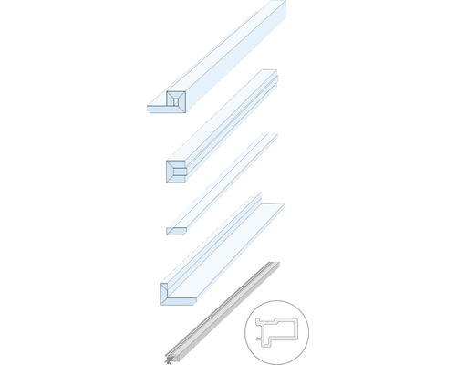 Système de porte coulissante Pocket Kit KNAUF intrados sans cadre pour vantail en bois épaisseur de paroi 125 mm