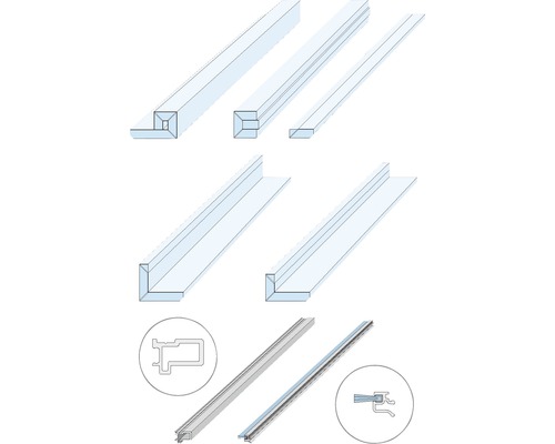 Système de porte coulissante Pocket Kit KNAUF intrados sans cadre pour vantail en verre épaisseur de paroi 125 mm