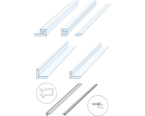 Système de porte coulissante Pocket Kit KNAUF intrados sans cadre pour vantail en verre épaisseur de paroi 150 mm