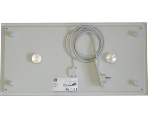 Arrière d''un panneau infrarouge avec câble de raccordement et accessoires de montage