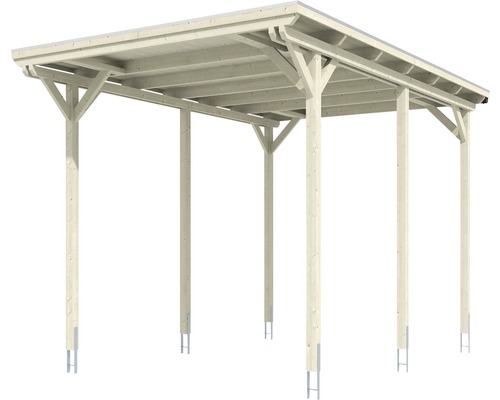 Holzcarport mit Flachdach