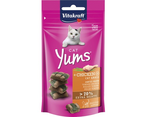 En-cas pour chats Vitakraft Cat Yums poulet et herbe-à-chats, 40 g