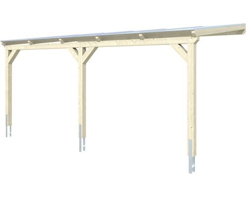 Carport en bois avec poteaux et toit
