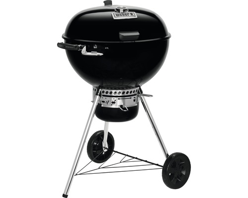 Schwarzer Kugelgrill von Weber mit Rollen