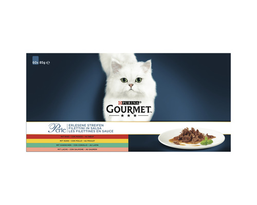 GOURMET Katzenfutter Multipack Perle Mix 60x85 g Gourmet Perle Katzennahrung Multipack mit verschiedenen Geschmacksrichtungen, 60 x 85 Gramm