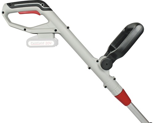 Griff und Akkuhalterung eines Rasentrimmers