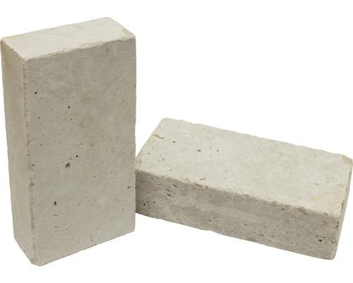 Pierre universelle Flairstone Roma travertin beige vieilli au tambour 24 x 12 x 6 cm