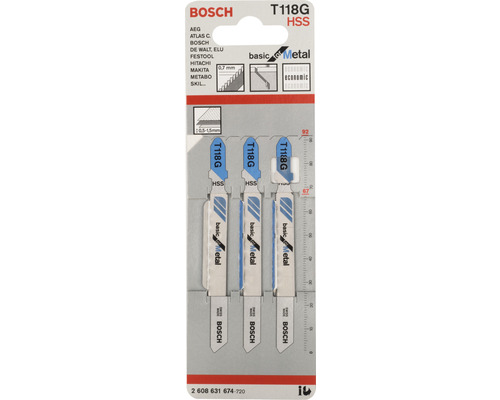 Bosch Stichsägeblätter Set T118G HSS für Metall