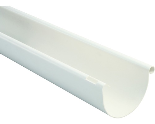 Gouttière plastique Marley semi-circulaire blanc de signalisation RAL 9016 DN 100 mm 2000 mm