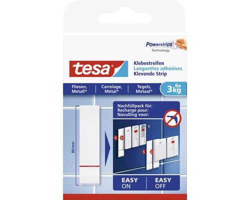 tesa® Powerstrips Klebestreifen für Fliesen 3 kg Belastung 6 Stk.