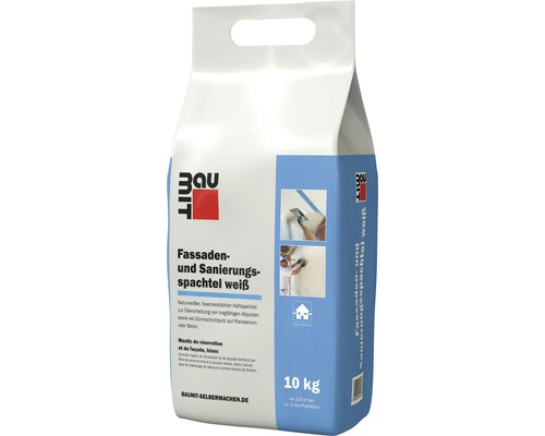 Mastic de rénovation, et de façade Baumit blanc 10 kg Bau mit enduit de façade et d''assainissement, sac de 10 kg