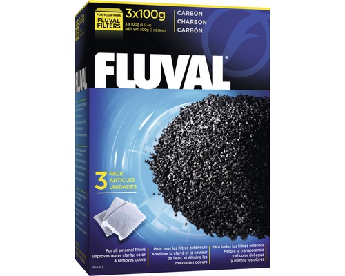 Matériau filtrant Fluval charbon actif 3 x 100 g