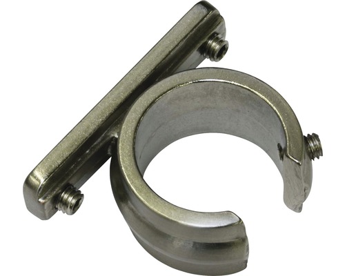 Adaptateur anneau Chicago Ø 20 mm pour support universel aspect acier inoxydable Collier de serrage avec vis de fixation