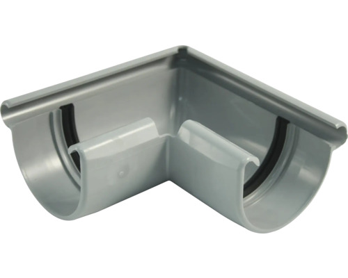 Angle extérieur Marley plastique semi-circulaire 90 degrés gris fenêtre RAL 7040 DN 75 mm