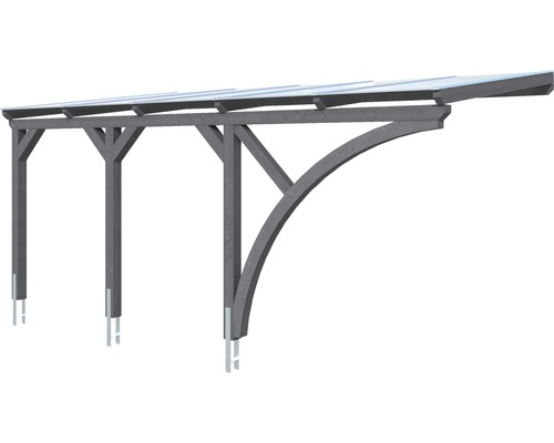 Carport en bois avec toit transparent