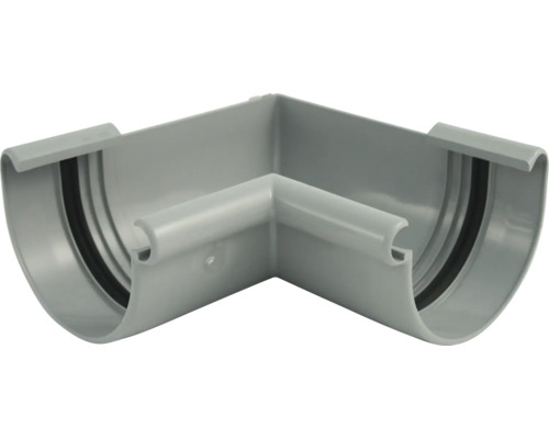 Angle intérieur plastique Marley semi-circulaire 90° gris fenêtre RAL 7040 DN 100 mm