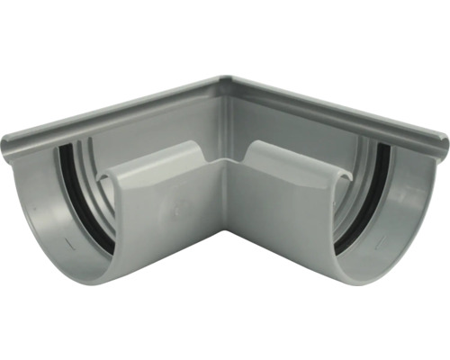 Marley Aussenecke Kunststoff halbrund 90 Grad fenstergrau RAL 7040 NW 150 mm Marley Aussenecke Kunststoff halbrund 90 Grad fenstergrau RAL 7040 NW 150 mm