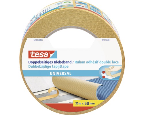 Ruban adhésif tesa® double face universel 25 m x 50 mm Tesa ruban adhésif double face universel 25 mètres sur 50 millimètres