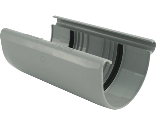 Pièce de jonction de gouttière Marley plastique semi-circulaire gris fenêtre RAL 7040 DN 125 mm Pièce de jonction de gouttière Marley plastique semi-circulaire gris fenêtre RAL 7040 DN 125 mm