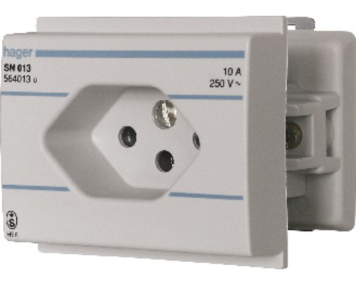 Steckdose Hager T13 für DIN grau Hager Steckdose mit Schweizer Standard