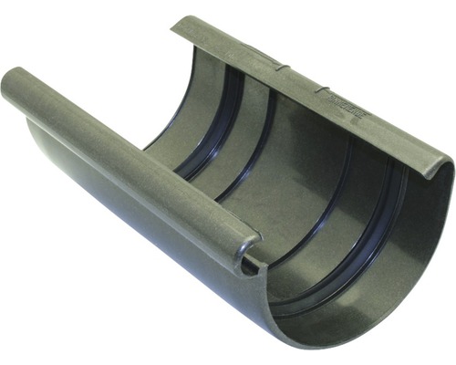 Enveloppe de raccord de gouttière Marley plastique semi-circulaire anthracite métallique DB703 DN 125 mm Gouttière en plastique