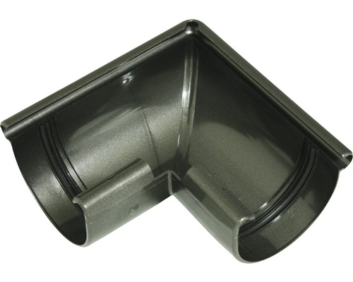 Marley Aussenecke Kunststoff halbrund 90 Grad anthrazit metallic NW 100 mm Dachrinnenwinkel aus Kunststoff