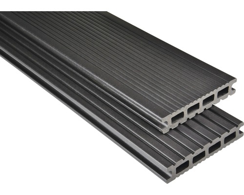 Lame de plancher Konsta WPC Futura gris-marron mat 26x145x4000 mm