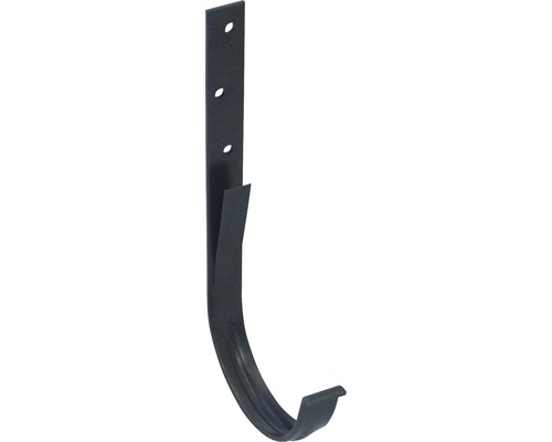 Marley Rinneneisen halbrund verzinkt anthrazit metallic NW 100 mm Dachrinnenhalter aus Metall mit Befestigungslöchern