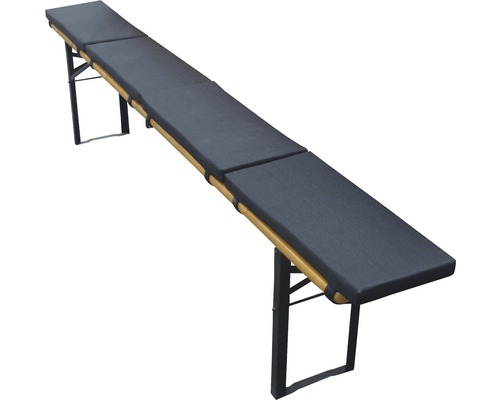 Set de coussins pour un ensemble table + banc 25x53 cm polyester anthracite, 2 pièces