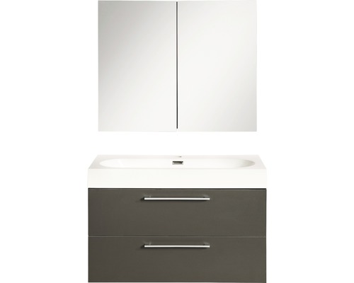 Ensemble de meubles de salle de bains Somero anthracite 60x54 cm avec armoire à glace