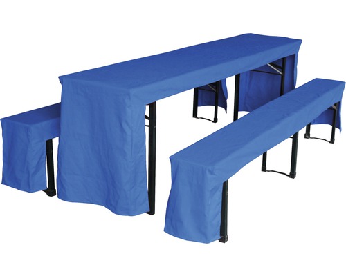 Kit de housse pour garniture de banc fixe 50x220 cm polyester bleu