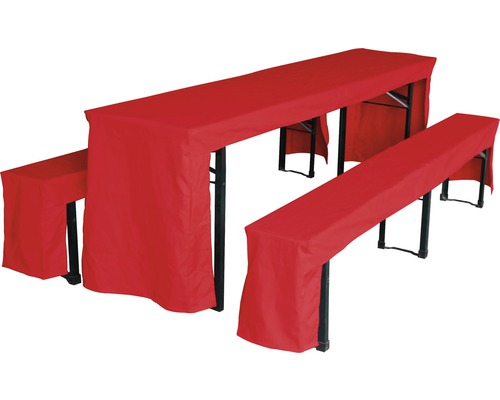 Kit de housse pour garniture de banc fixe 50x220 cm polyester rouge