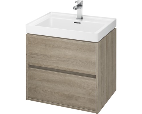 Meuble sous-lavabo avec deux tiroirs et vasque à poser