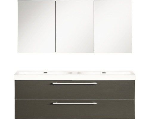 Ensemble de meubles de salle de bains Somero anthracite 120x54 cm avec armoire à glace