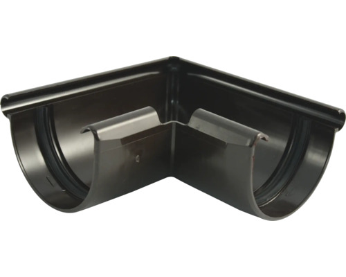 Angle extérieur Marley plastique semi-circulaire 90° marron chocolat RAL 8017 DN 125 mm Angle de gouttière pour raccorder deux gouttières à un angle de 90 degrés
