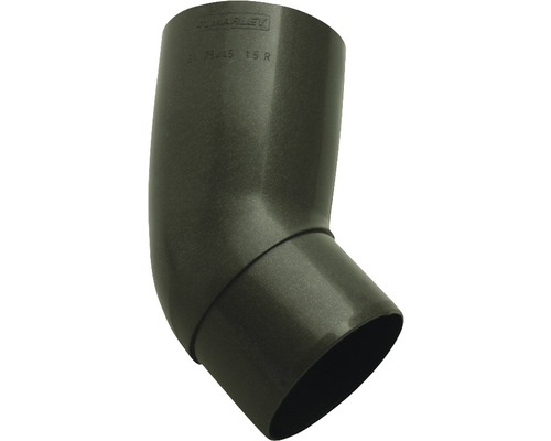 Coude pour tuyau de descente plastique rond Marley 45° anthracite métallique DB703 DN 53 mm