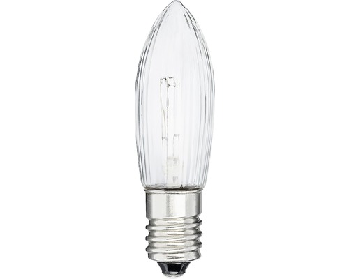Lampe bougie en verre clair avec culot E14