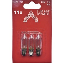 Konstsmide Lampe de remplacement 23 volts 3 watts E10, lot de 11