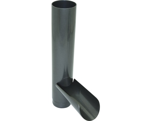 Marley Wasserablaufklappe Kunststoff anthrazit metallic DB703 NW 53 mm Regenrohr mit Ablaufbogen aus Kunststoff