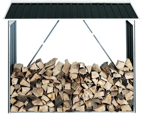 Abri pour bois de chauffage 182x74x162.5 cm anthracite-gris